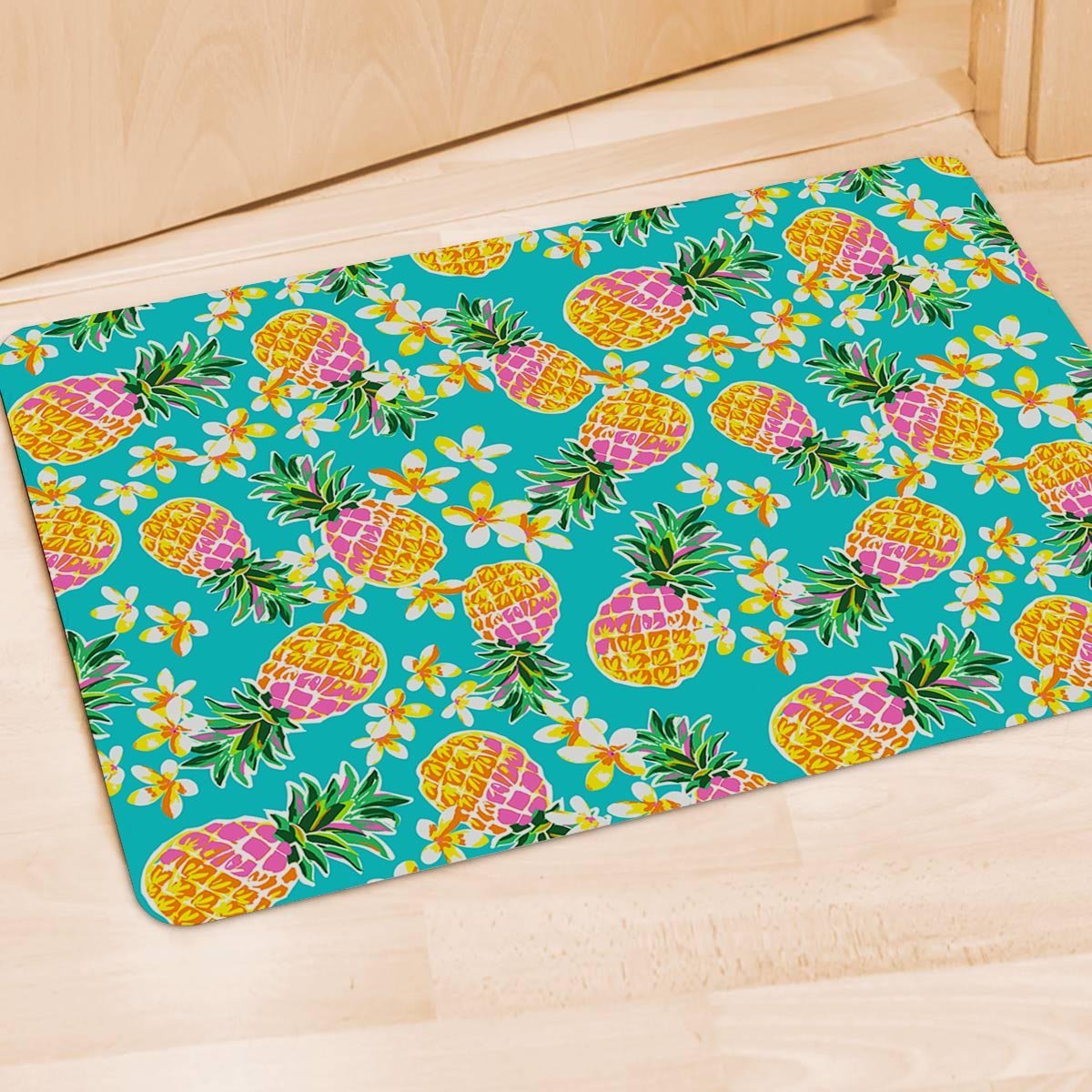 Hawaiian Pineapple Print Door Mat-grizzshop