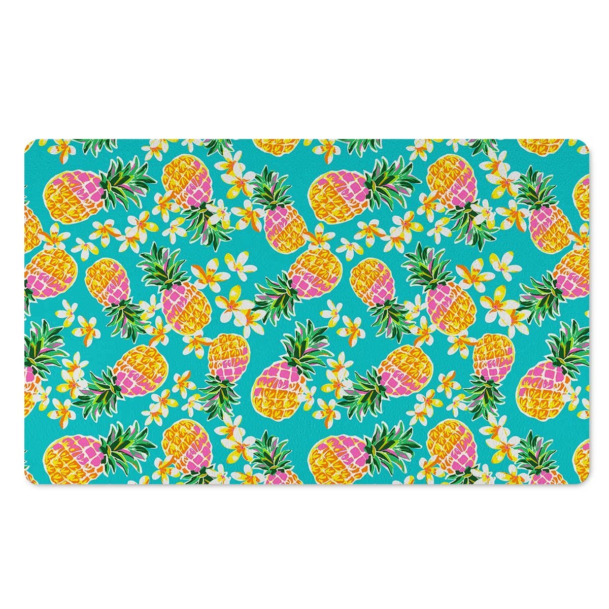 Hawaiian Pineapple Print Door Mat-grizzshop