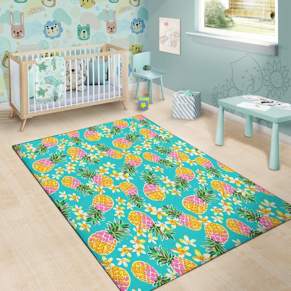 Hawaiian Pineapple Print Floor Mat-grizzshop