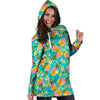 Hawaiian Pineapple Print Hoodie Dress-grizzshop