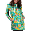 Hawaiian Pineapple Print Hoodie Dress-grizzshop