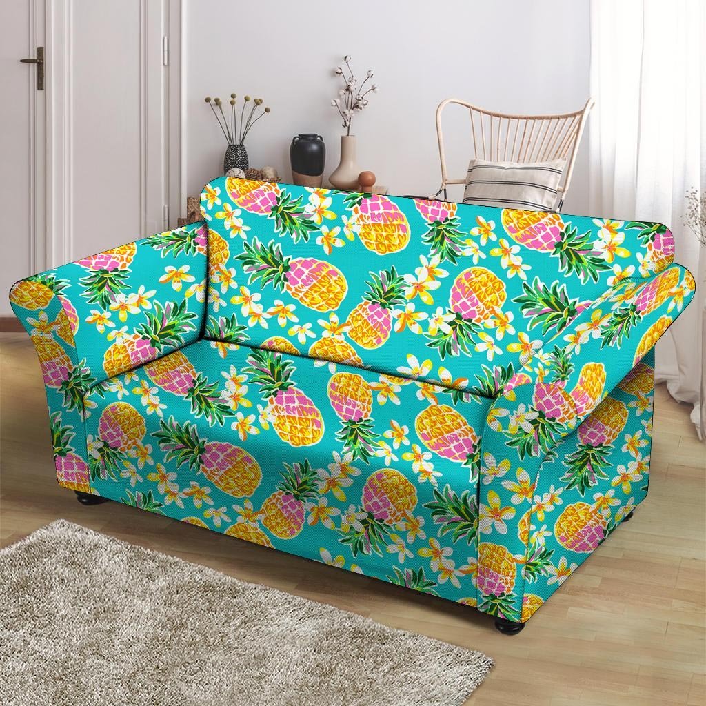 Hawaiian Pineapple Print Loveseat Cover-grizzshop