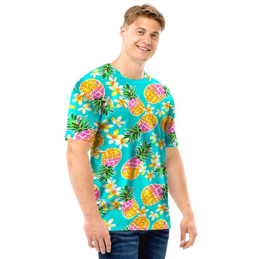 Hawaiian Pineapple Print Men T Shirt-grizzshop