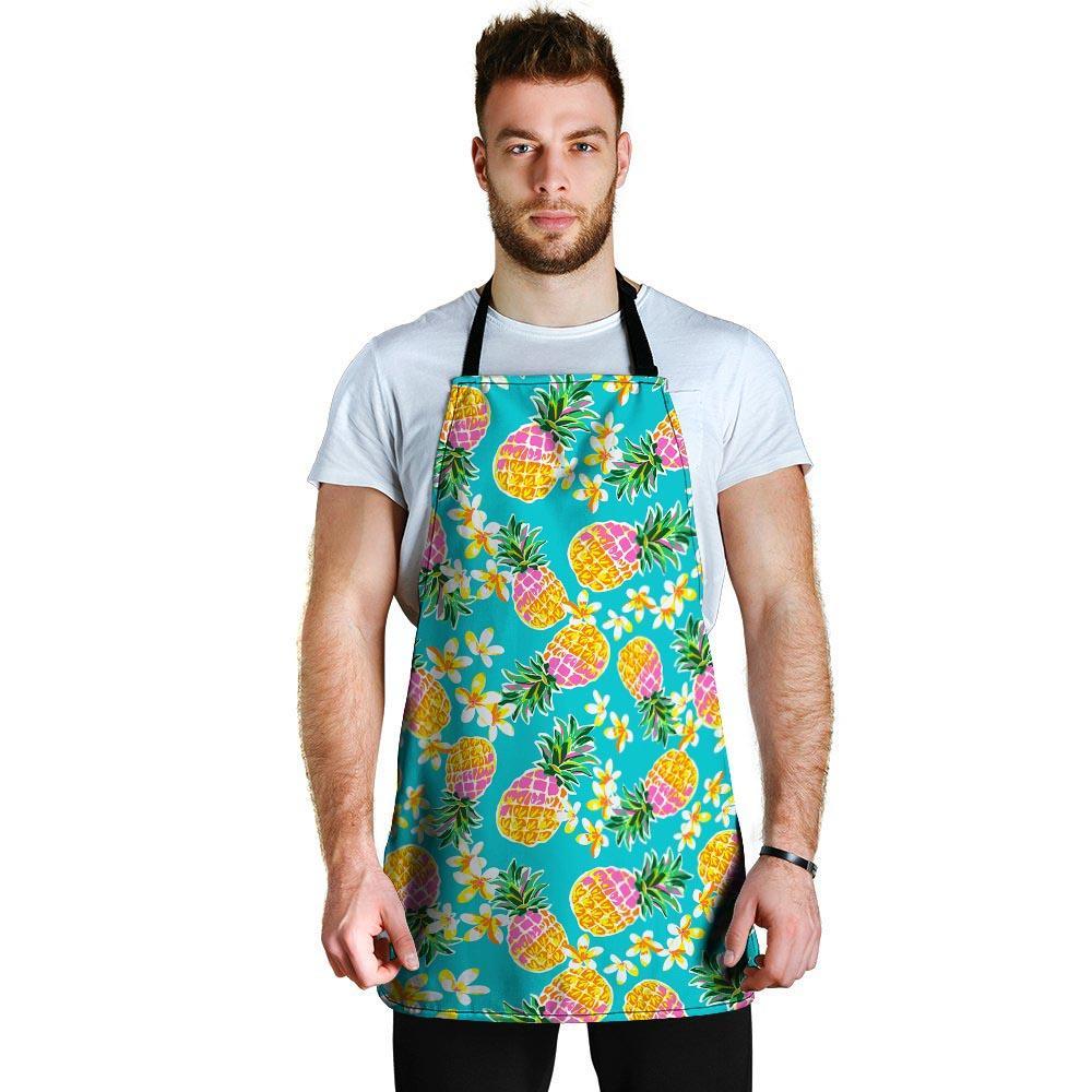 Hawaiian Pineapple Print Men's Apron-grizzshop