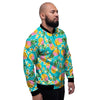 Hawaiian Pineapple Print Men's Bomber Jacket-grizzshop