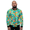 Hawaiian Pineapple Print Men's Bomber Jacket-grizzshop