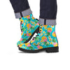 Hawaiian Pineapple Print Men's Boots-grizzshop