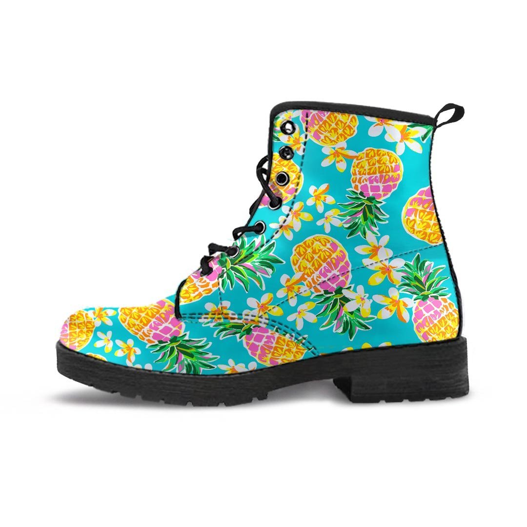 Hawaiian Pineapple Print Men's Boots-grizzshop