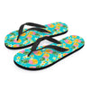 Hawaiian Pineapple Print Men's Flip Flops-grizzshop