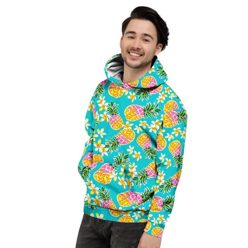 Hawaiian Pineapple Print Men's Hoodie-grizzshop