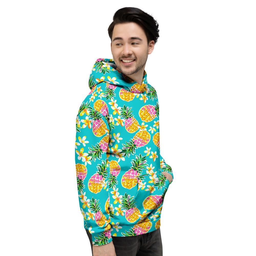 Hawaiian Pineapple Print Men's Hoodie-grizzshop