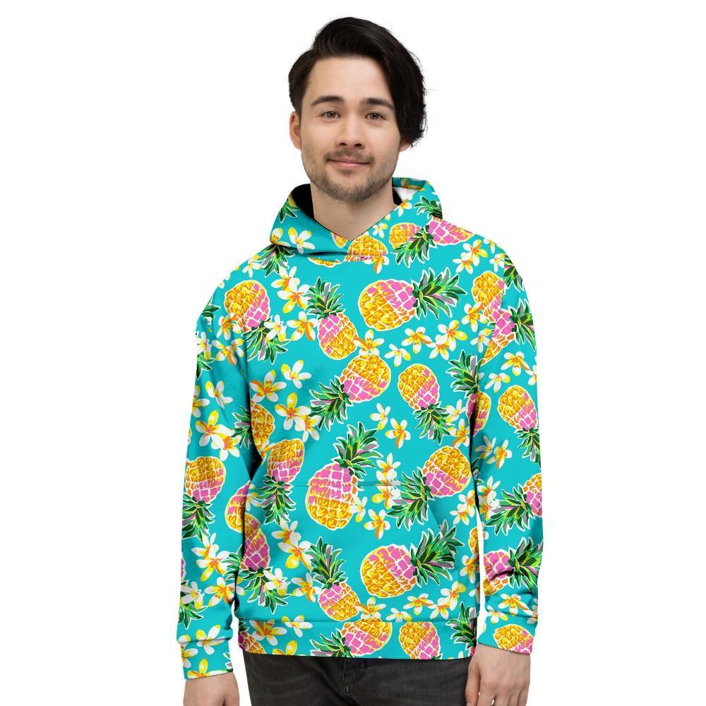 Hawaiian Pineapple Print Men's Hoodie-grizzshop