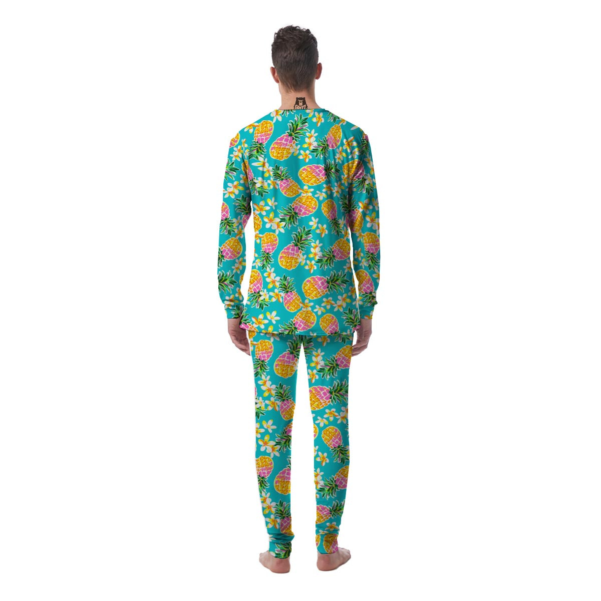 Hawaiian Pineapple Print Men's Pajamas-grizzshop