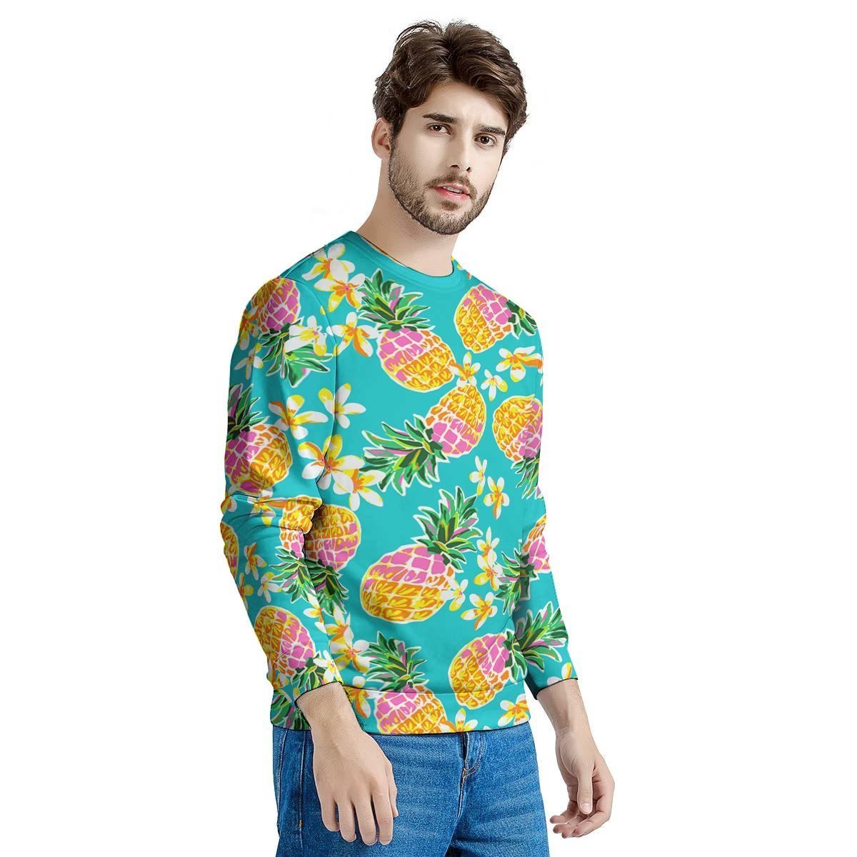 Hawaiian Pineapple Print Men's Sweatshirt-grizzshop