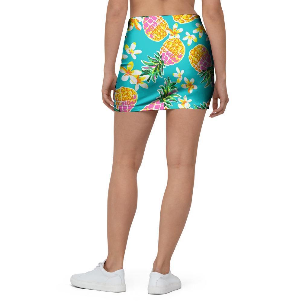 Hawaiian Pineapple Print Mini Skirt-grizzshop