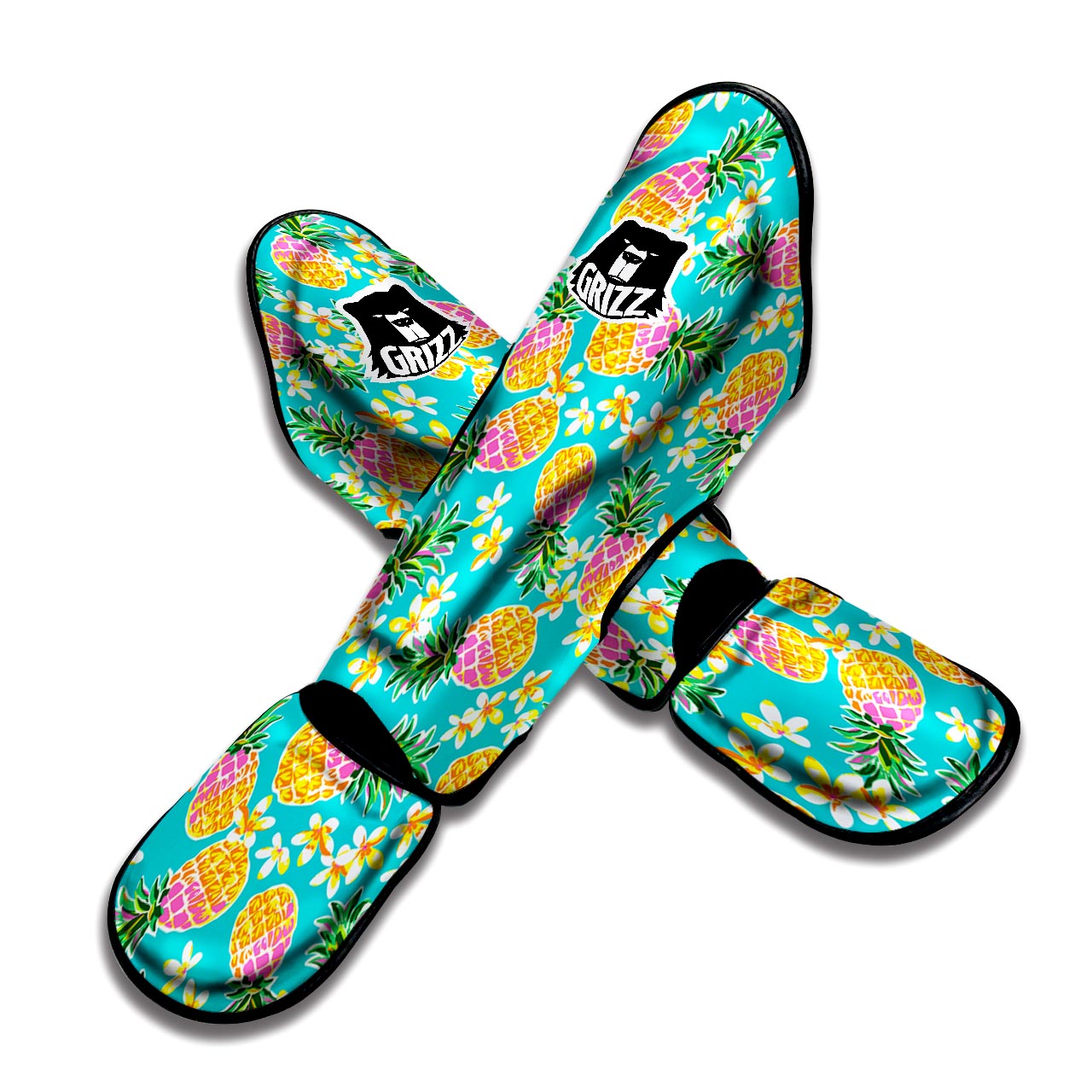 Hawaiian Pineapple Print Muay Thai Shin Guard-grizzshop