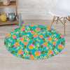 Hawaiian Pineapple Print Round Rug-grizzshop