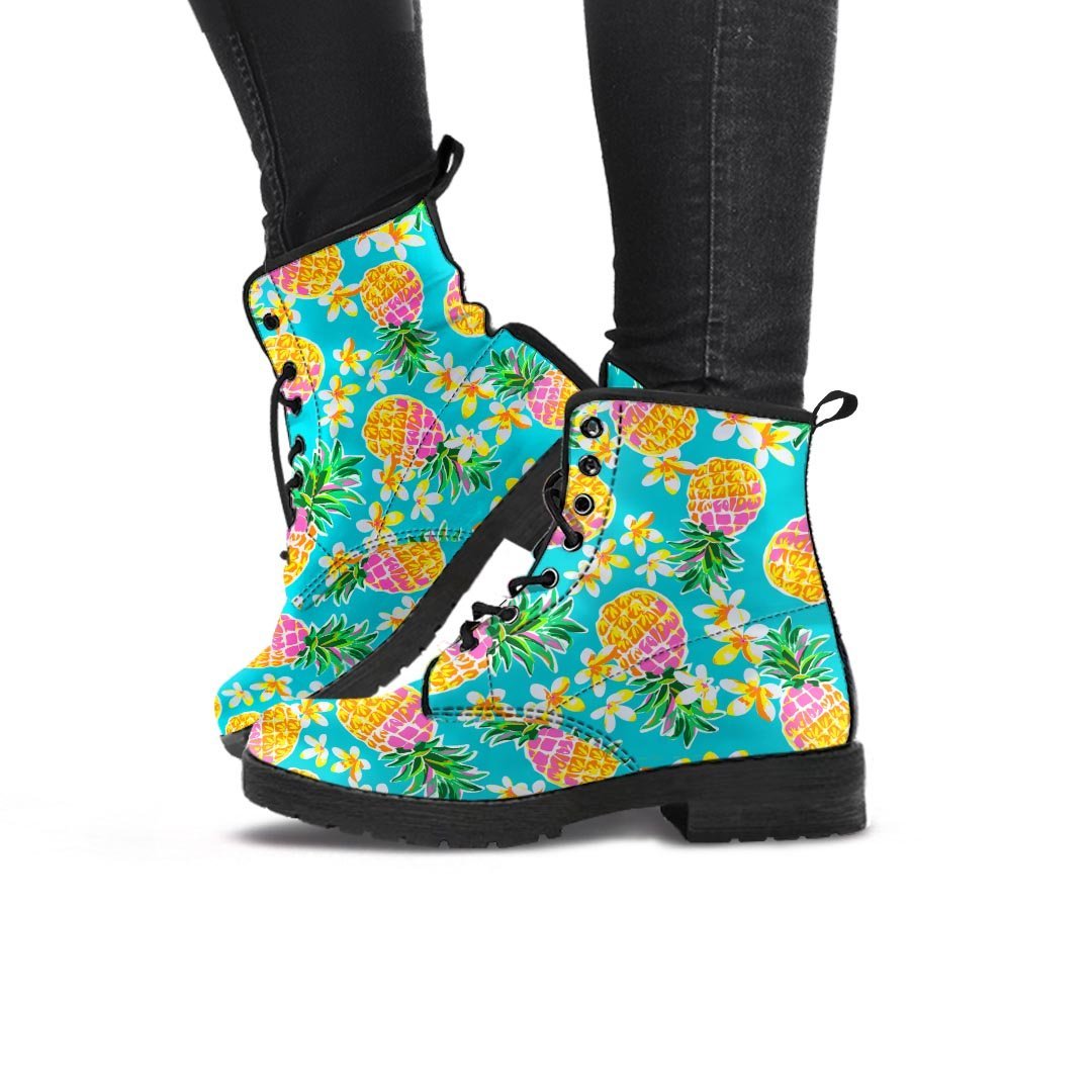 Hawaiian Pineapple Print Women's Boots-grizzshop