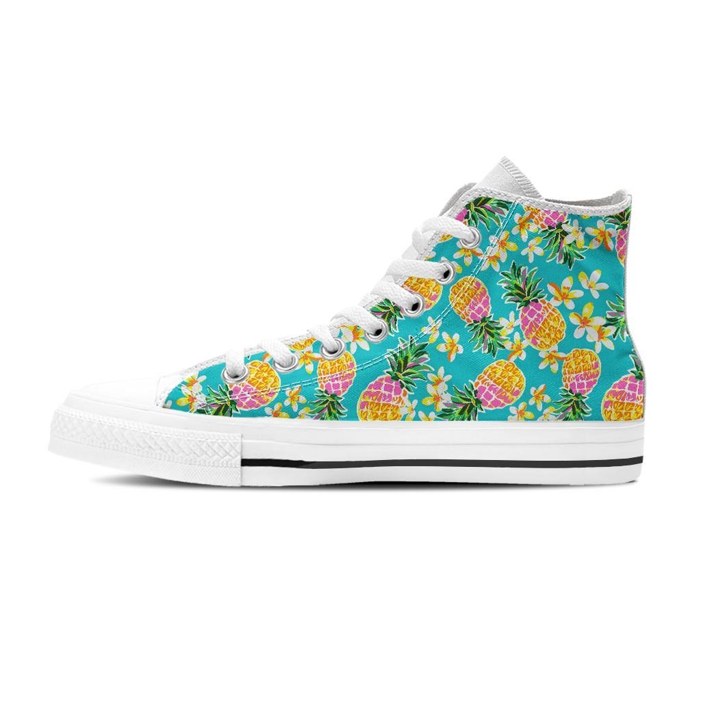 Hawaiian Pineapple Print Women's High Top Shoes-grizzshop