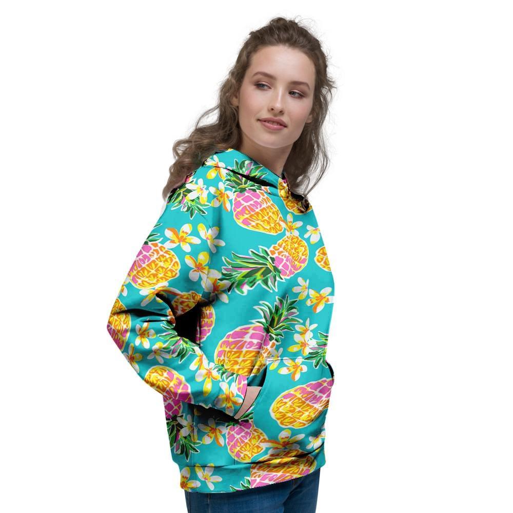 Hawaiian Pineapple Print Women's Hoodie-grizzshop