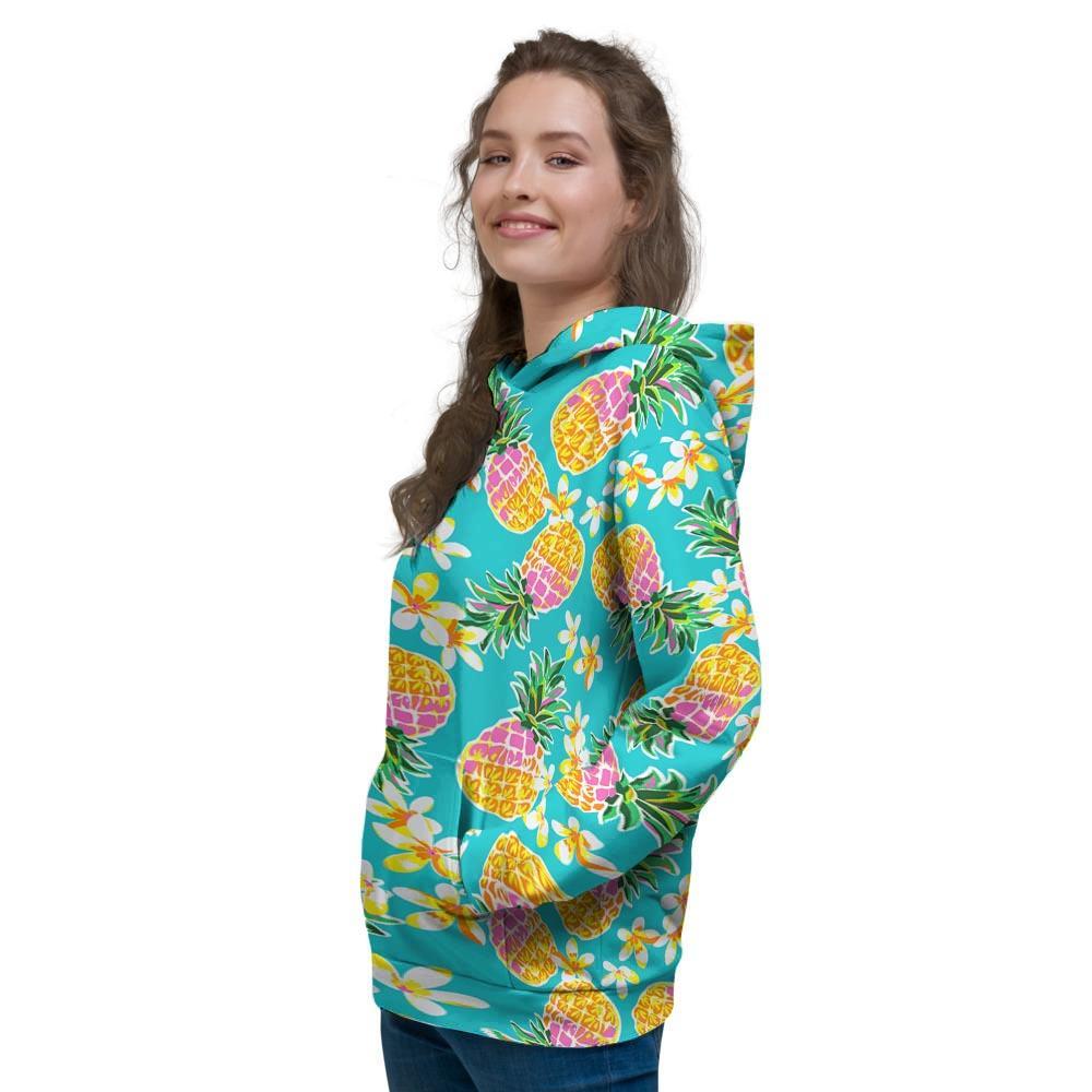 Hawaiian Pineapple Print Women's Hoodie-grizzshop