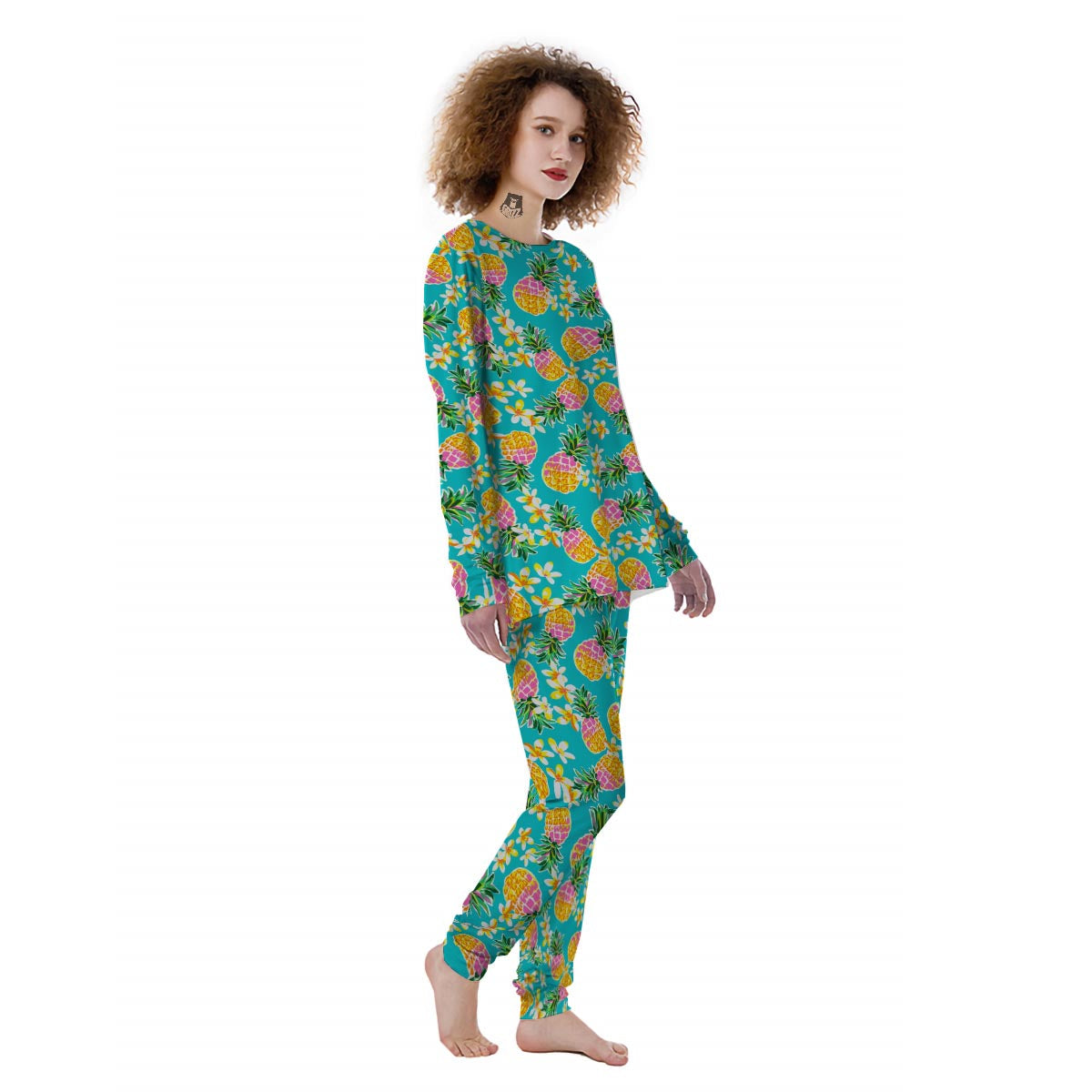 Hawaiian Pineapple Print Women's Pajamas-grizzshop