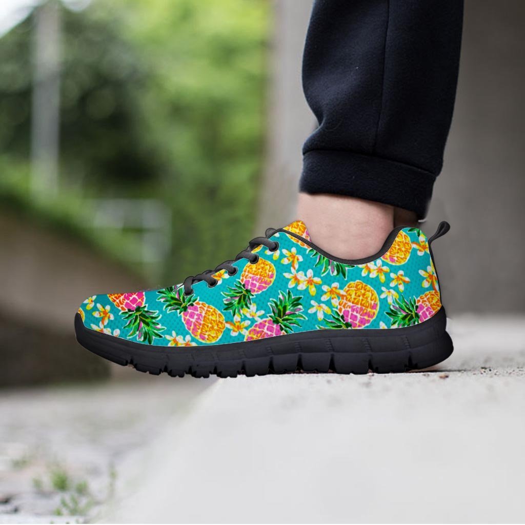 Hawaiian Pineapple Print Women's Sneakers-grizzshop