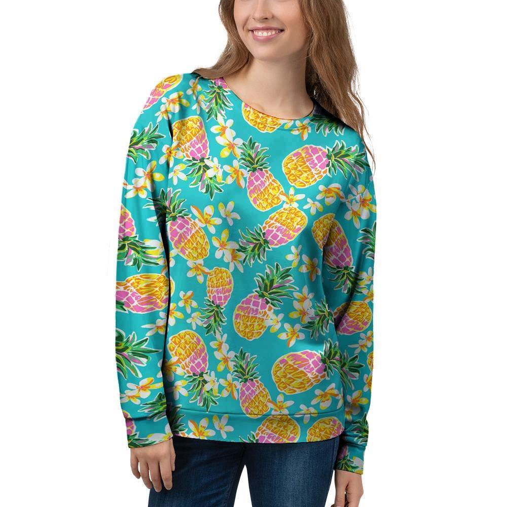 Hawaiian Pineapple Print Women's Sweatshirt-grizzshop