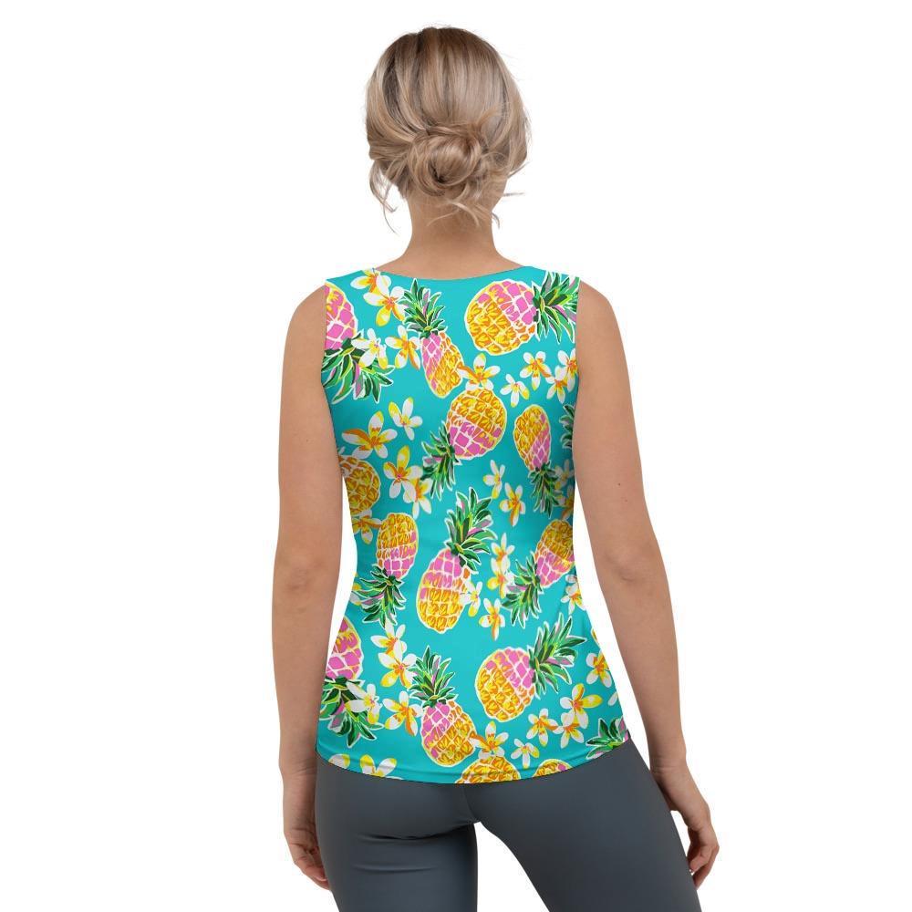 Hawaiian Pineapple Print Women's Tank Top-grizzshop