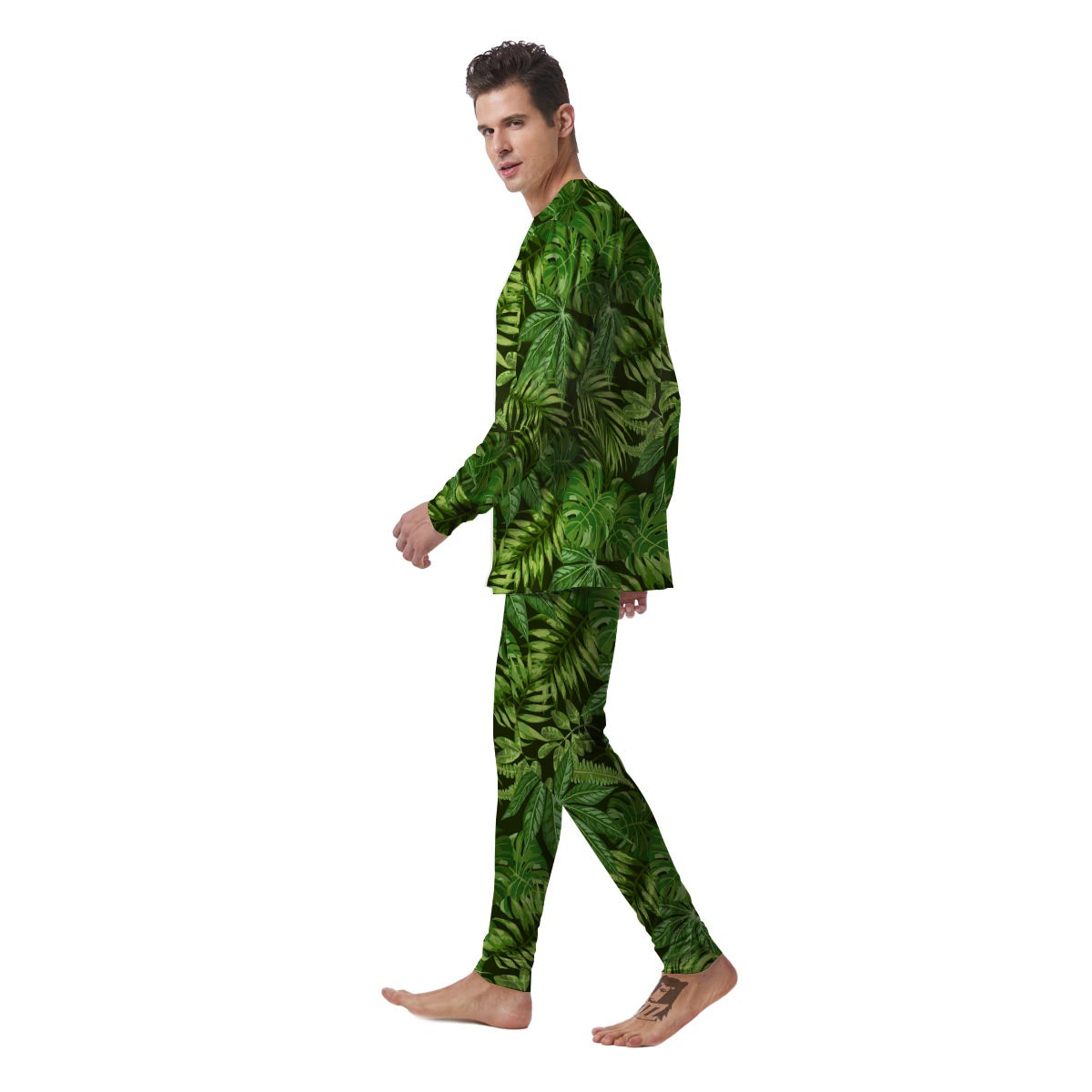 Hawaiian Summer Leaves Print Pattern Men's Pajamas-grizzshop