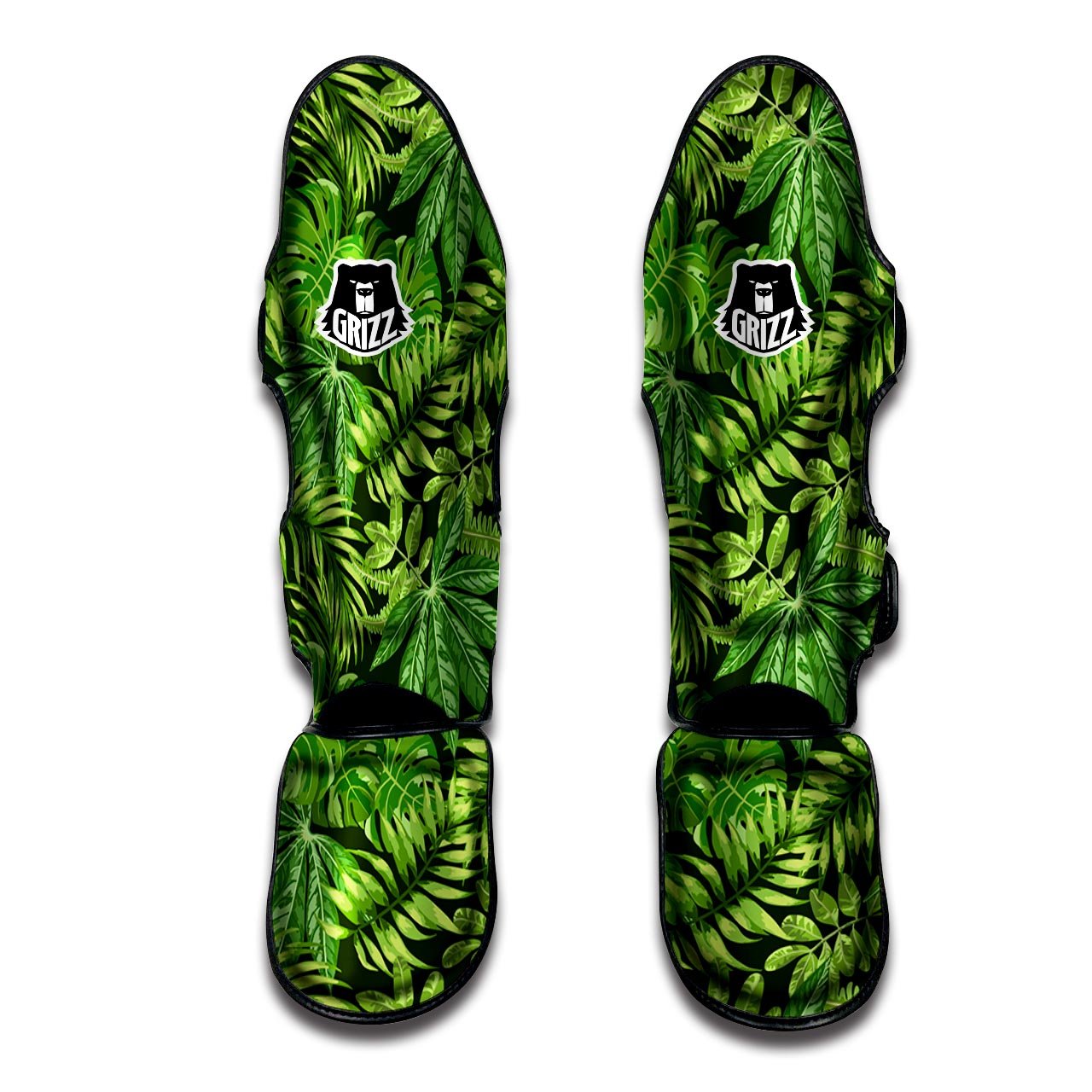 Hawaiian Summer Leaves Print Pattern Muay Thai Shin Guards-grizzshop