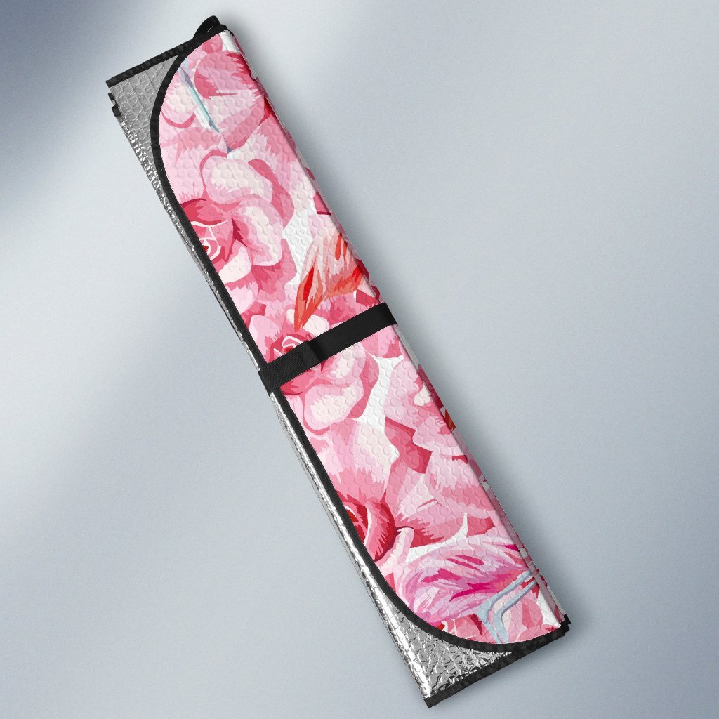 Hawaiian Tropical Flamingo Floral Pattern Print Car Sun Shade-grizzshop