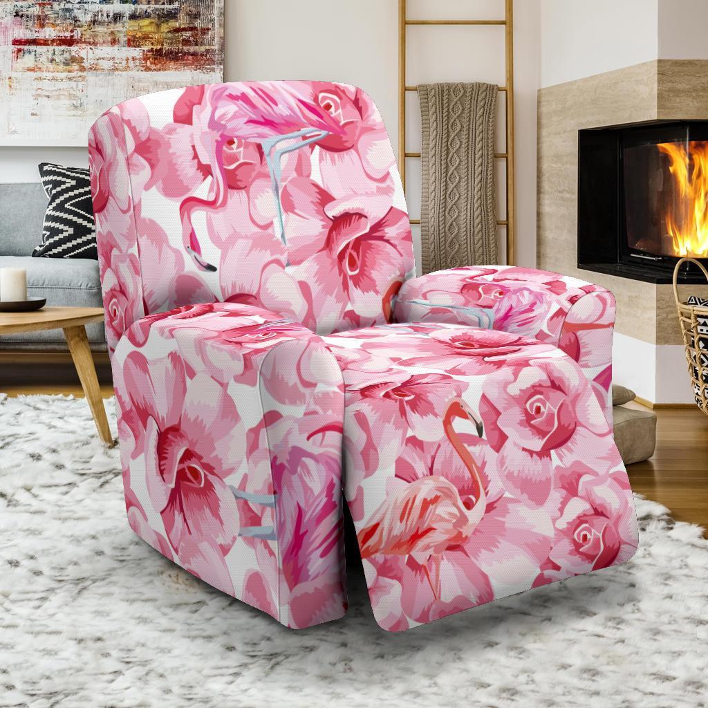 Hawaiian Tropical Flamingo Floral Pattern Print Recliner Cover-grizzshop