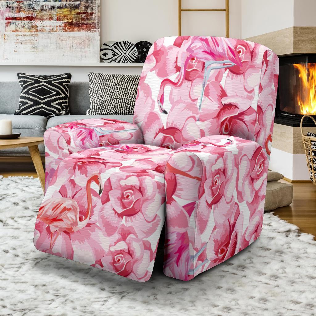 Hawaiian Tropical Flamingo Floral Pattern Print Recliner Cover-grizzshop