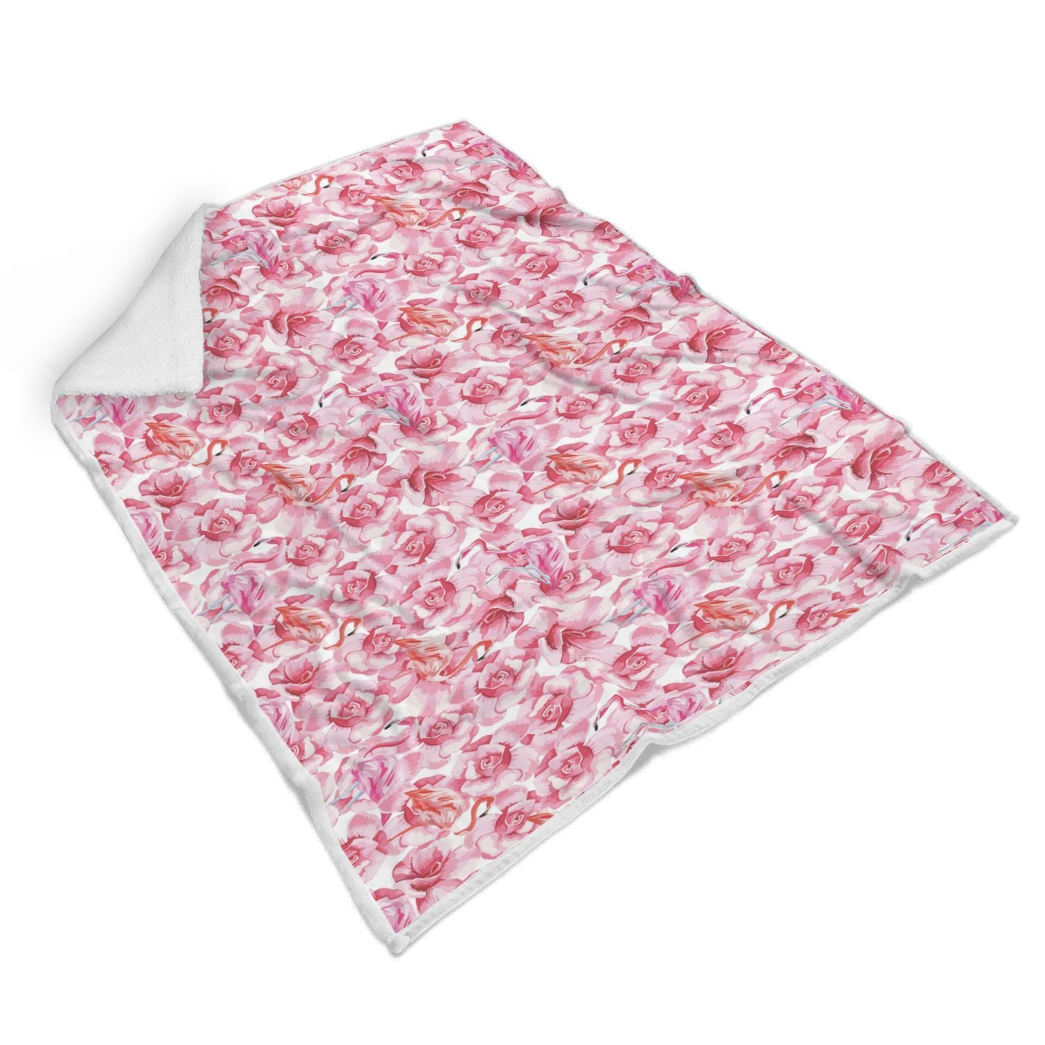 Hawaiian Tropical Flamingo Floral Pattern Print Throw Blanket-grizzshop
