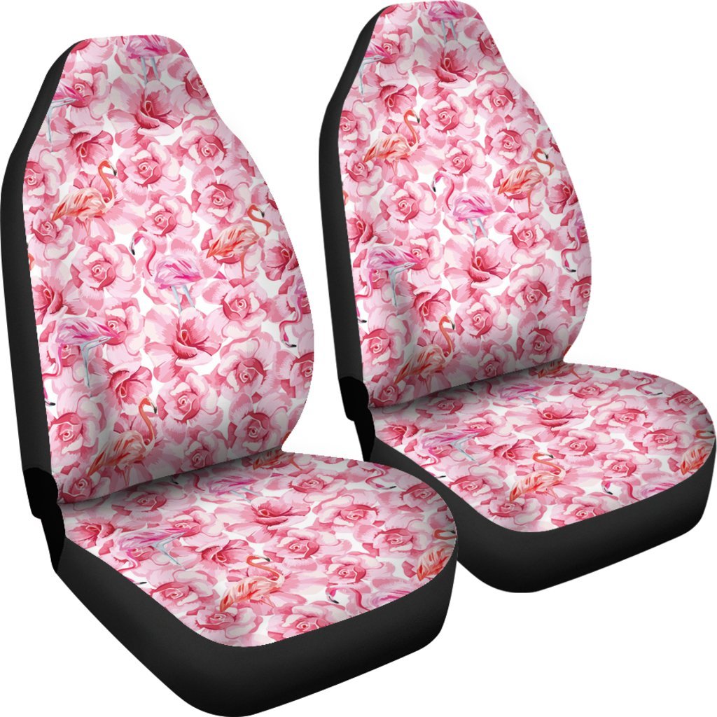 Hawaiian Tropical Flamingo Floral Pattern Print Universal Fit Car Seat Cover-grizzshop
