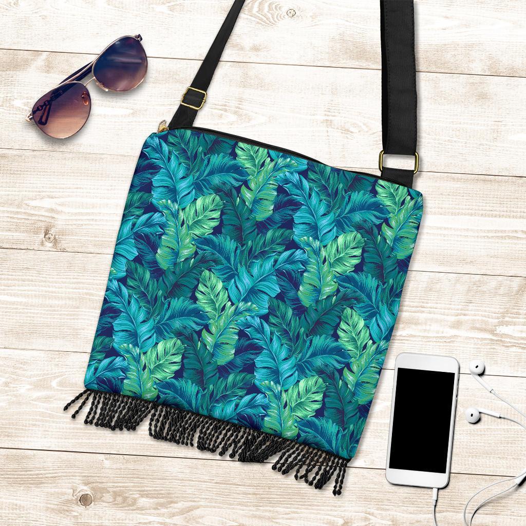 Hawaiian Tropical Palm Leaves Pattern Print Crossbody Bags-grizzshop