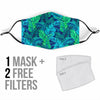 Hawaiian Tropical Palm Leaves Pattern Print Face Mask-grizzshop