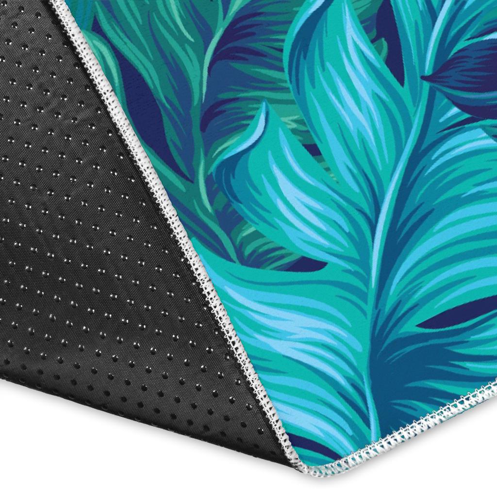 Hawaiian Tropical Palm Leaves Pattern Print Floor Mat-grizzshop