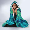 Hawaiian Tropical Palm Leaves Pattern Print Hooded Blanket-grizzshop