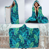 Hawaiian Tropical Palm Leaves Pattern Print Hooded Blanket-grizzshop