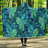 Hawaiian Tropical Palm Leaves Pattern Print Hooded Blanket-grizzshop