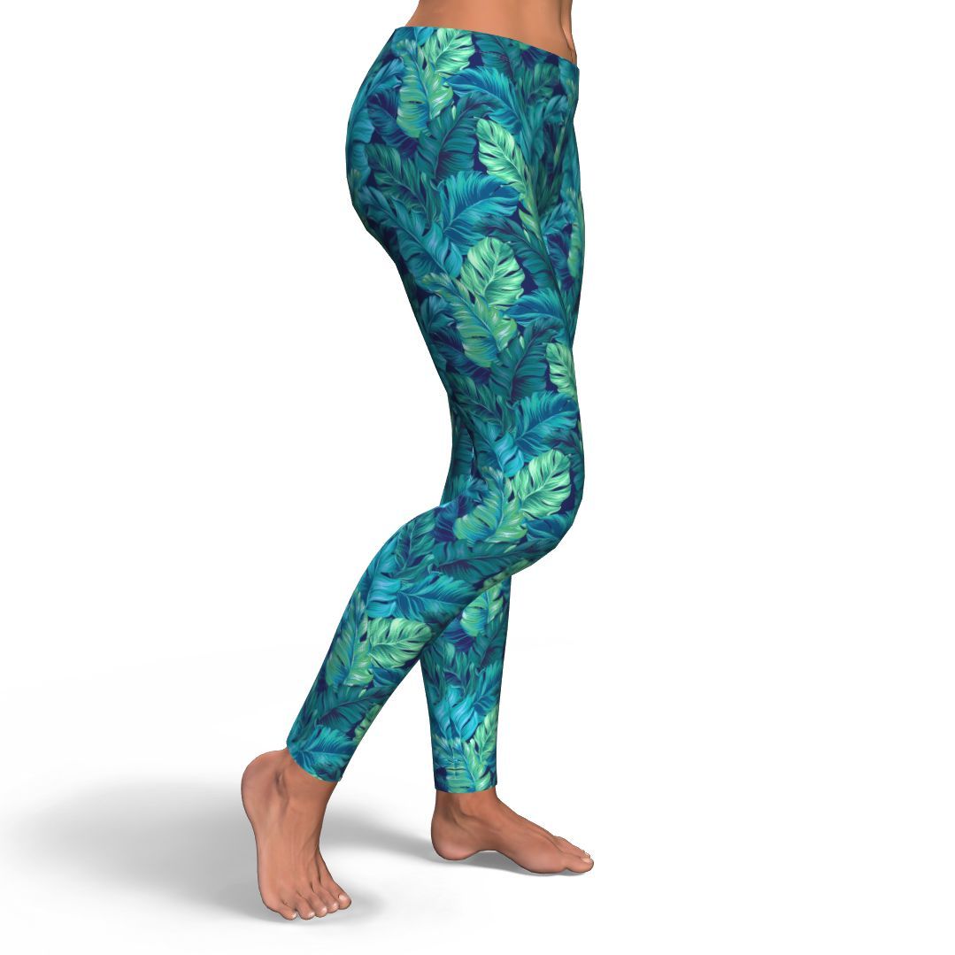 Hawaiian Tropical Palm Leaves Pattern Print Pattern Women Leggings-grizzshop