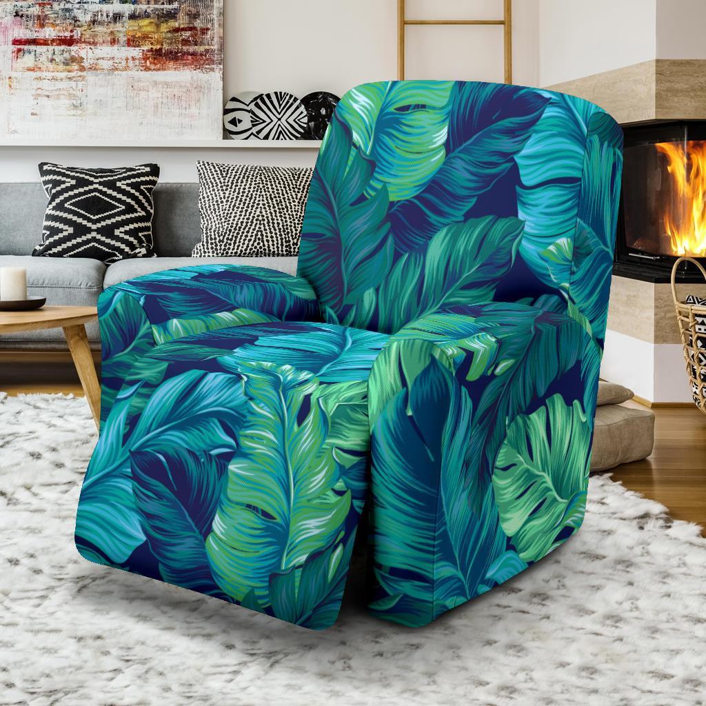 Hawaiian Tropical Palm Leaves Pattern Print Recliner Cover-grizzshop