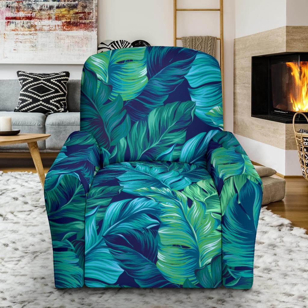 Hawaiian Tropical Palm Leaves Pattern Print Recliner Cover-grizzshop