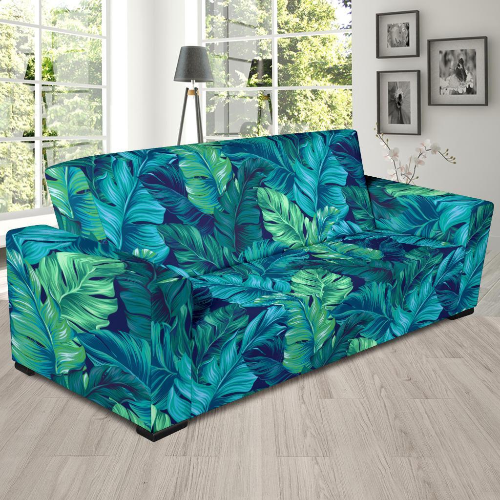 Hawaiian Tropical Palm Leaves Pattern Print Sofa Covers-grizzshop