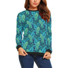 Hawaiian Tropical Palm Leaves Pattern Print Women Crewneck Sweatshirt-grizzshop