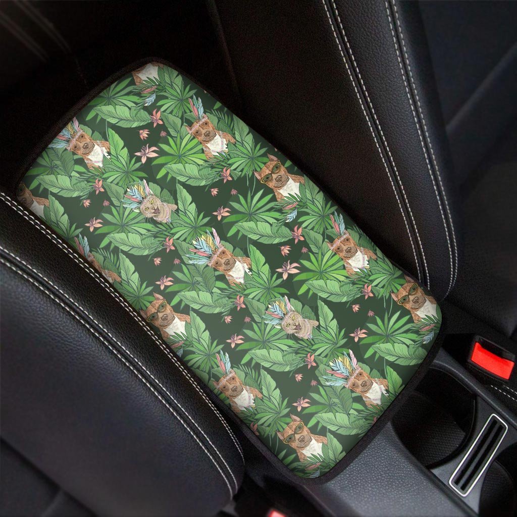 Hawaiian Tropical Pitbull Car Console Cover-grizzshop