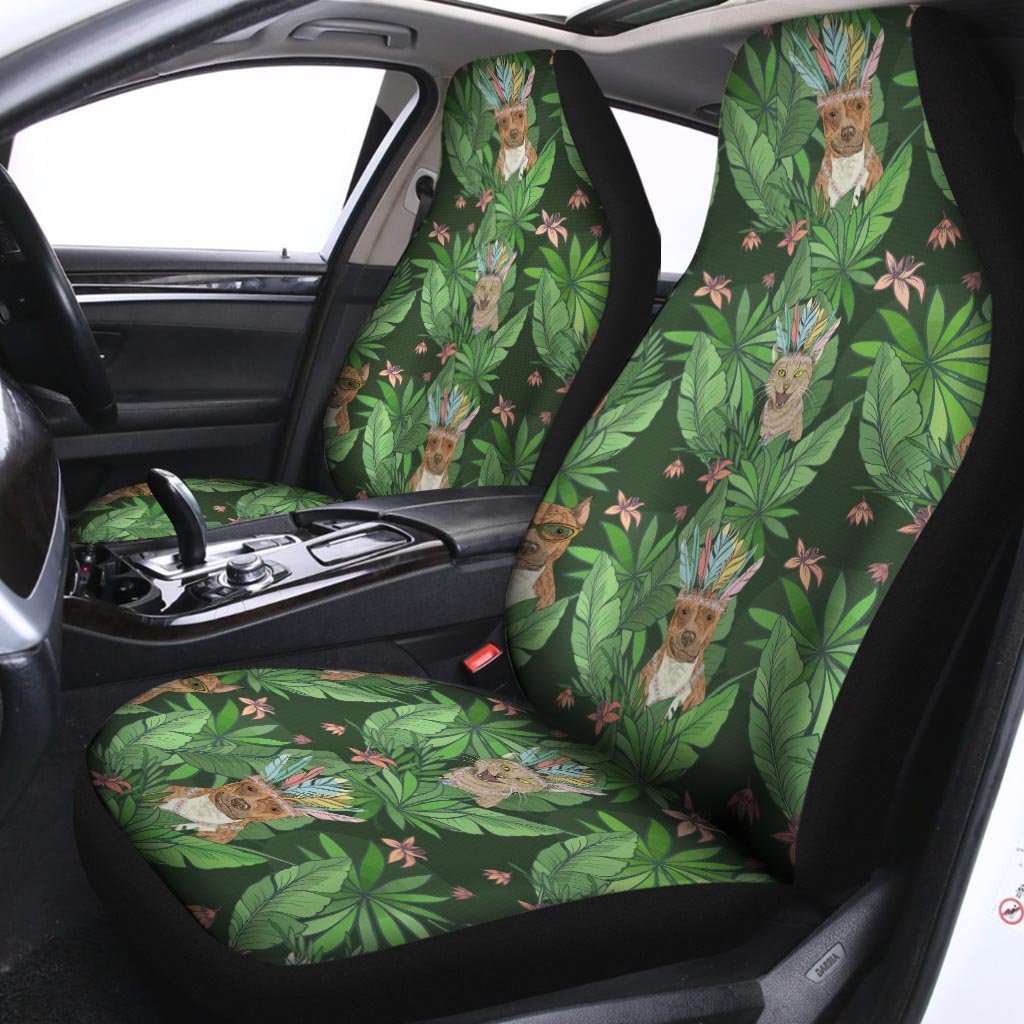 Hawaiian Tropical Pitbull Car Seat Covers-grizzshop