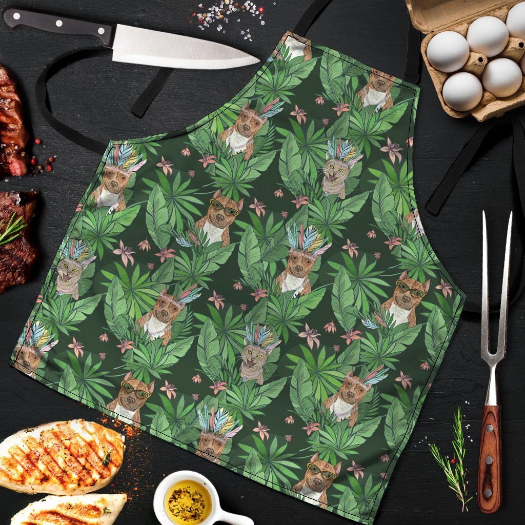 Hawaiian Tropical Pitbull Men's Apron-grizzshop